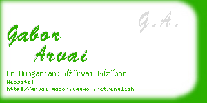 gabor arvai business card